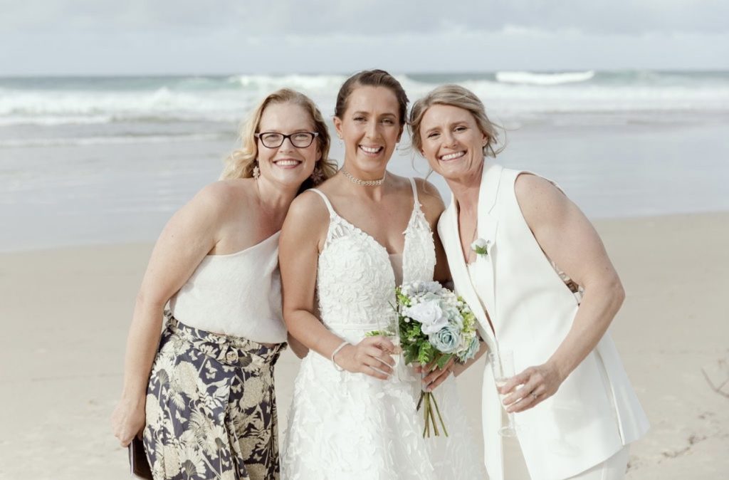 Elopement, same sex couple with celebrant