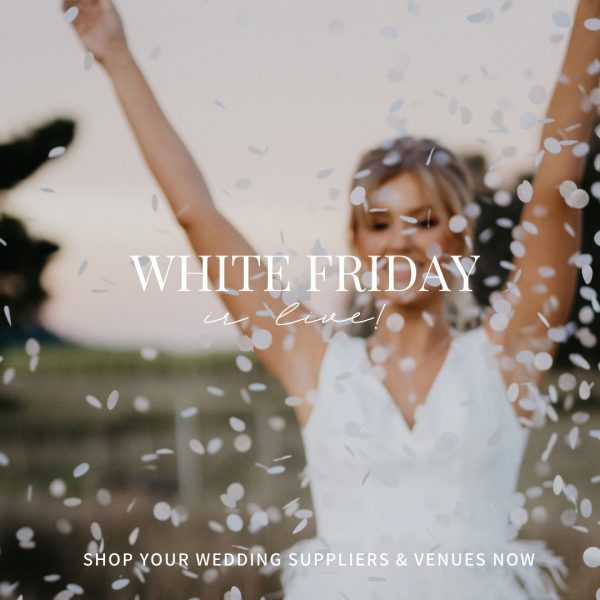 Bride celebrating White Friday Sale