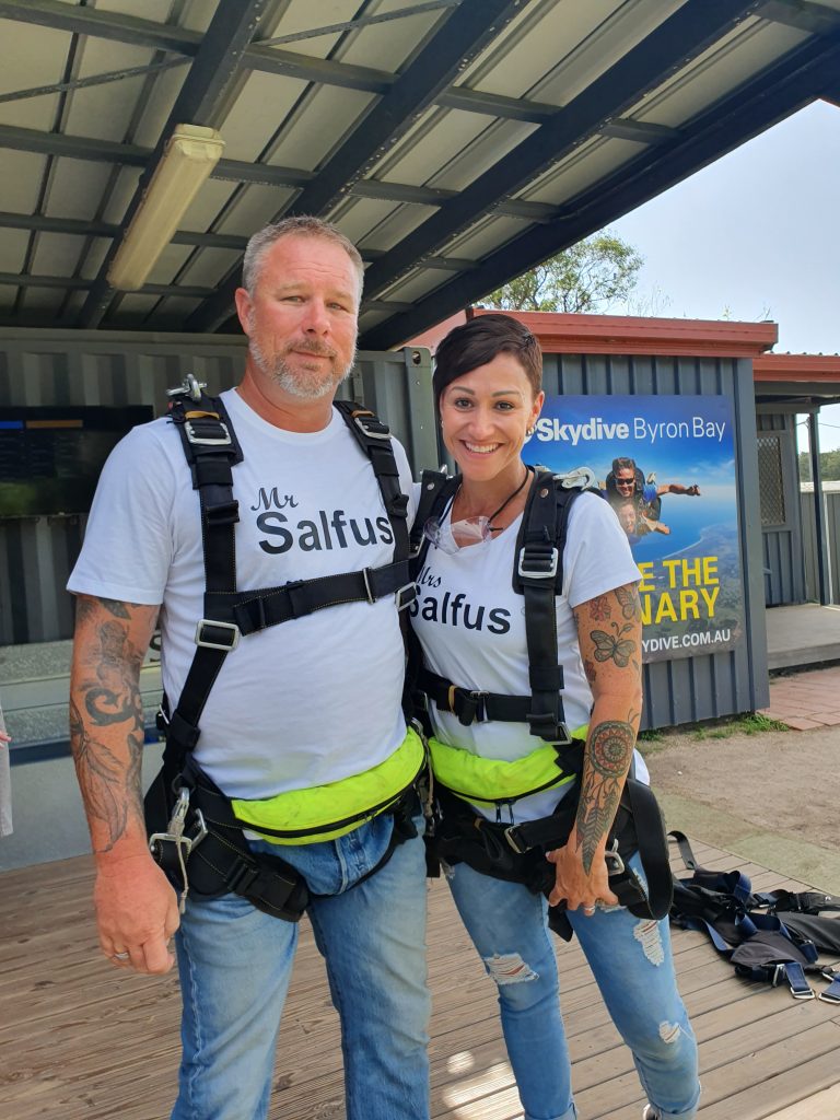 couple about to skydive and then get married